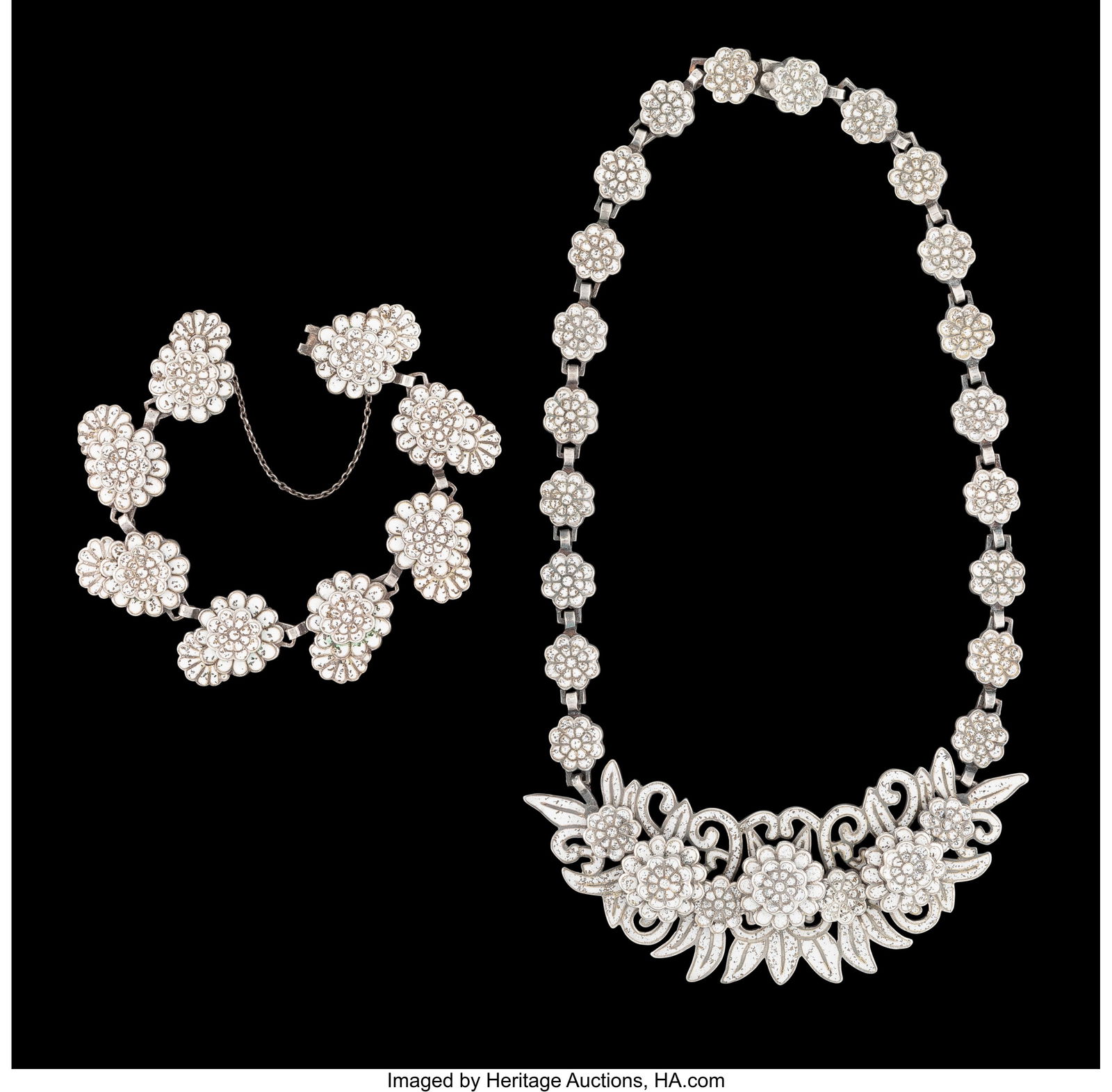 A Margot de Taxco Enameled Silver Necklace and B (1 of 2)