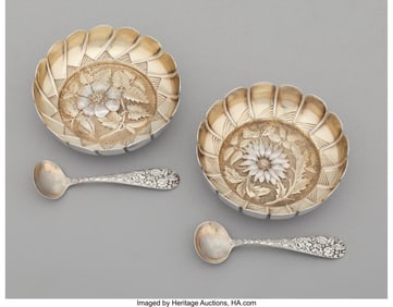 74381: A Gorham Mfg. Co. Silver Salt Set, Providence, R