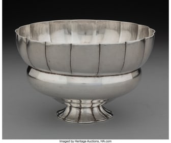 74489: A Mexican Colonial-Style Silver Lobed Bowl, 19th