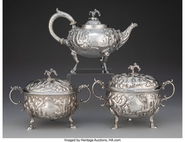 74385: Three S. Kirk & Son Chased Repoussé Coin Silver