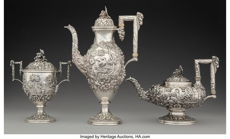 74394: A Three-Piece S. Kirk & Son Co. Silver Landscape