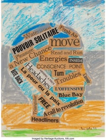 63004: Nicola L. Untitled 1989 Mixed media collage on p