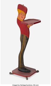 63013: American Folk Art Bellhop Smoking Stand USA, 193
