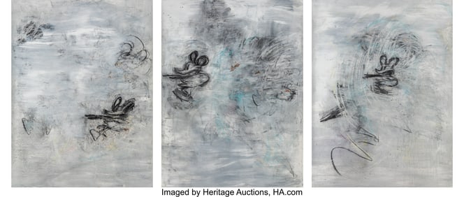 63033: Joyce Pensato Untitled (three works) Pastel, ch