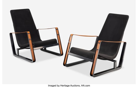 63034: Jean Prouvé Pair of Cité Lounge Chairs Vitra