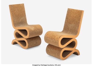 63036: Frank Gehry Pair of Wiggle Side Chairs Vitra U