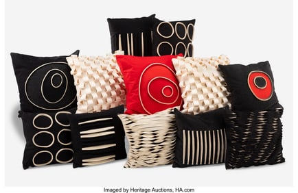 63042: Anne Kyyrö Quinn Group of Twelve Pillows United