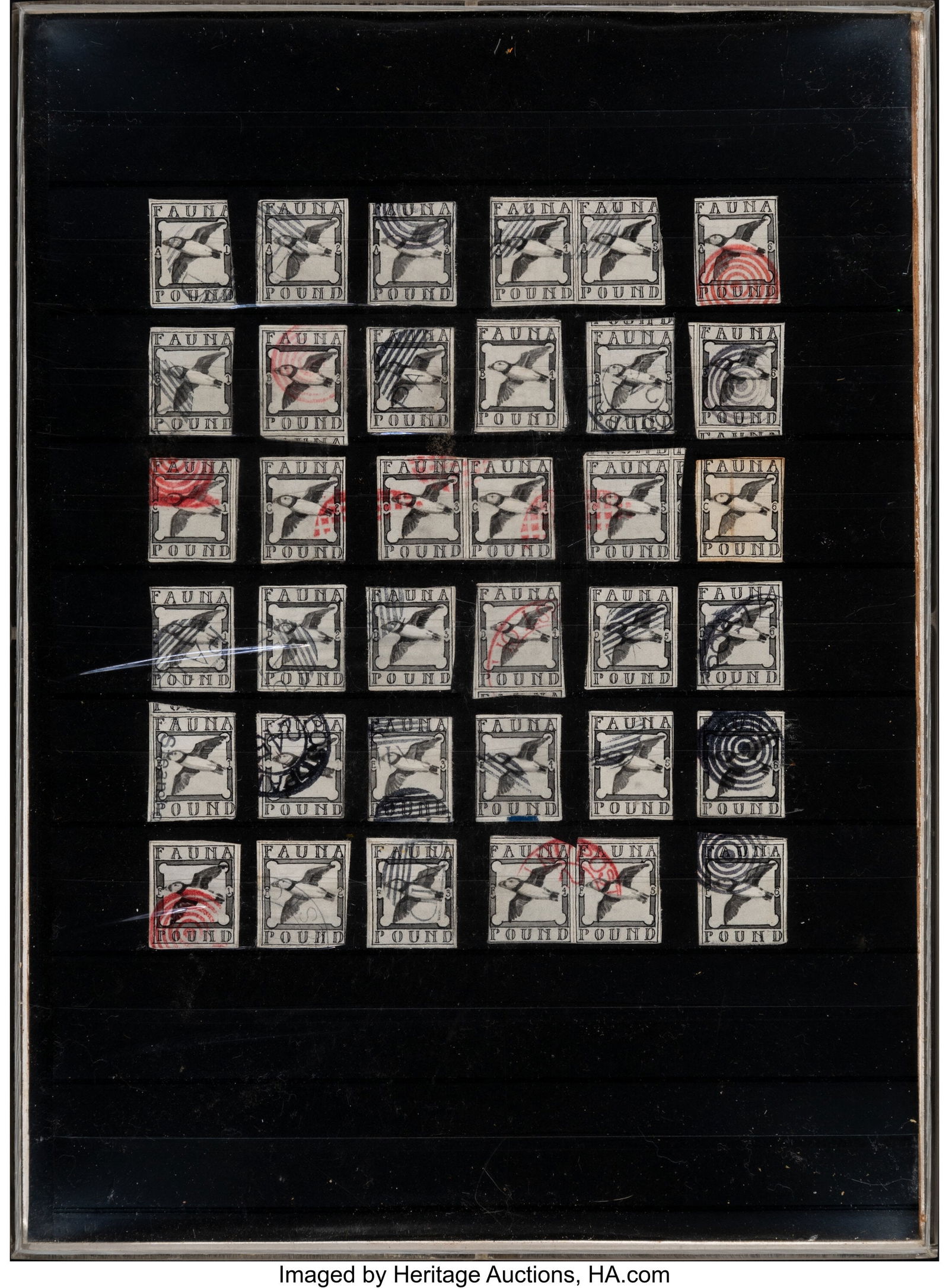 Donald Evans Fauna circa 1975 Watercolor and in: Donald Evans Fauna circa 1975 Watercolor and ink on paper, philatelic stock sheet 11-1/2 x 8-1/4 inches (29.2 x 21.0 cm) (overall) LITERATURE: W&p