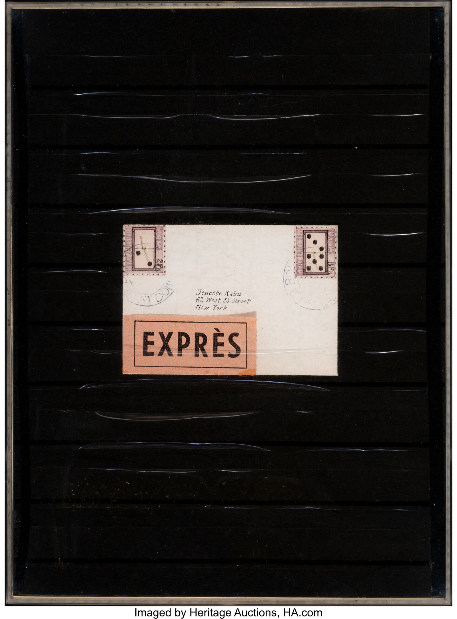 Donald Evans Dominos circa 1975 Watercolor and: Donald Evans Dominos circa 1975 Watercolor and ink on paper, philatelic stock sheet 11-5/8 x 8-5/8 inches (29.5 x 21.9 cm) (overall) PROVENANCE: G