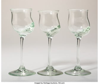 63063: James Engebretson Ten Goblets USA, 1977 Blown g