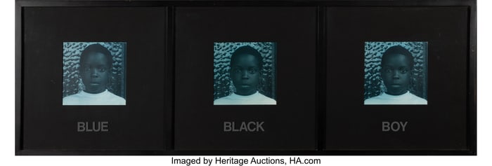 63070: Carrie Mae Weems Blue Black Boy (triptych, from