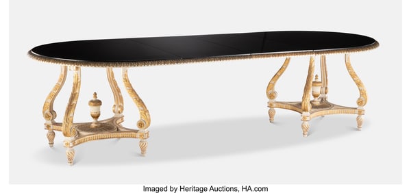 63076: Maison Jansen Double Pedestal Dining Table with