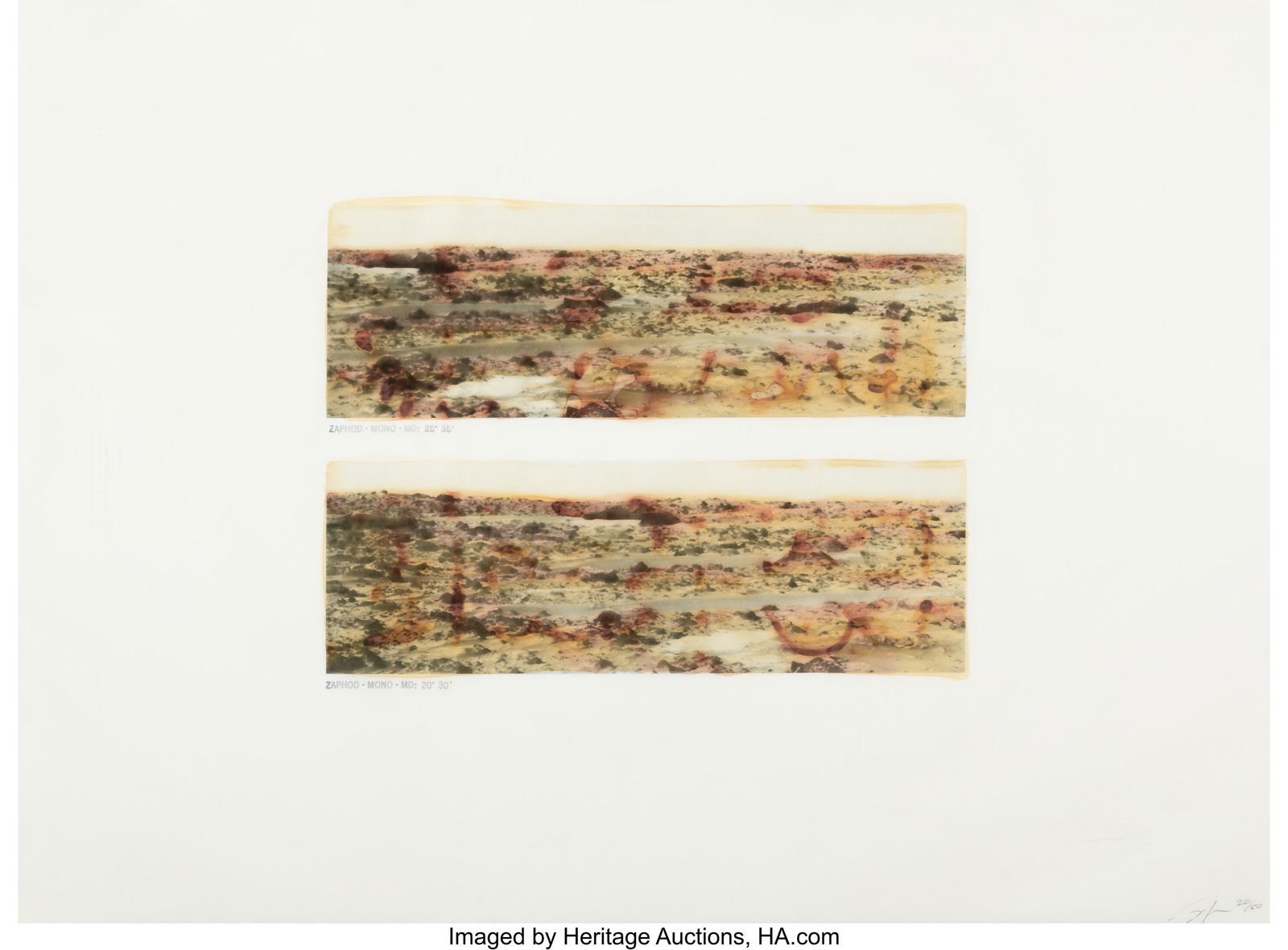 Gregory Green Northeast View from Lander, from: Gregory Green Northeast View from Lander, from Exit 8: Exit Art Portfolio 1998 Screenprint with watercolor on mylar 22 x 30 inches (55.9 x 76.2 cm) (sheet&rpar