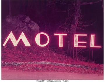 63164: Jim Dow Motel Sign at Night, Chattanooga, Tennes