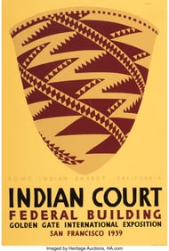 63165: Louis Bassi Siegriest Pomo Indian Basket, Indian