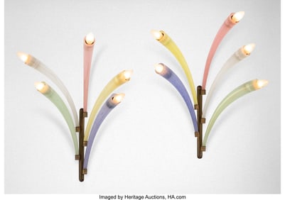 63086: Barovier & Toso Pair of Fuochi D'Artifico Sconc