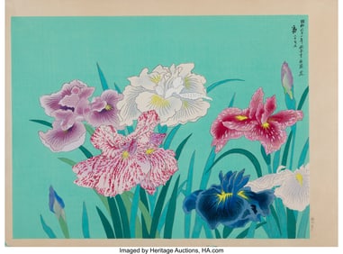 27048&colon; Waichi Hayashi &lpar;Japanese &comma; b&period; 1951&rpar; Irises&comma; circ