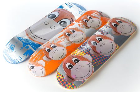JEFF KOONS (American, b. 1954) A Suite of Three: JEFF KOONS (American, b. 1954)A Suite of Three Monkey Train Skate Decks, 2006