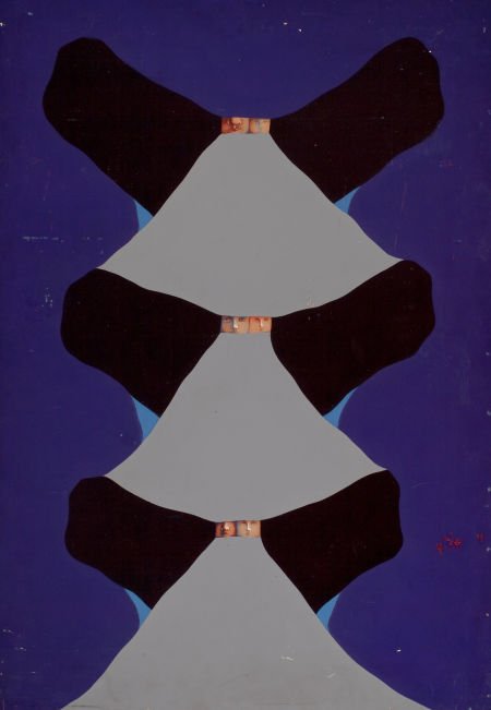 MARIO TORAL (Chilean, b. 1934) Caras (faces) Acr: MARIO TORAL (Chilean, b. 1934) Caras (faces) Acrylic and pencil on masonite
