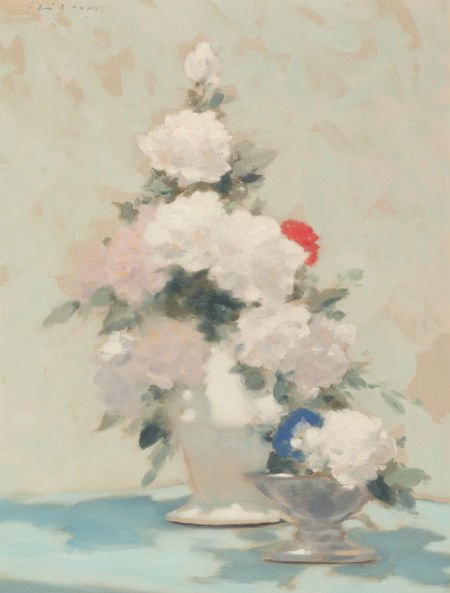 ANDRÉ GISSON (French/American, 1921-2003) White: ANDRÉ GISSON (French/American, 1921-2003)White BouquetOil on canvas16 x