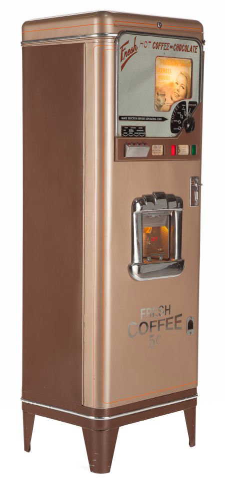 87089 COIN OPERATED VINTAGE COFFEE VENDING MACHINE 20t 87089 COIN OPERATED VINTAGE COFFEE VENDING MACHINE 20t