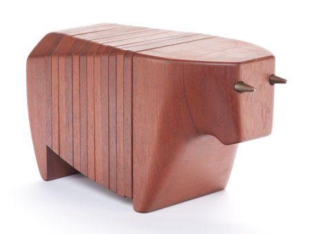AN ERNST HENRIKSEN DANISH TEAK FIGURAL COASTER S: AN ERNST HENRIKSEN DANISH TEAK FIGURAL COASTER SET: BULL C