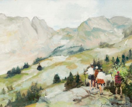 JULES RENÉ HERVÉ (French, 1887-1981) In the Moun: JULES RENÉ HERVÉ (French, 1887-1981) In the Mountains Oil on canvas 9 x 10