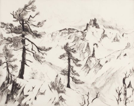 GENE KLOSS (American, 1903-1996) On Windy Point,: GENE KLOSS (American, 1903-1996) On Windy Point, 1973 Etching Image: 12 x