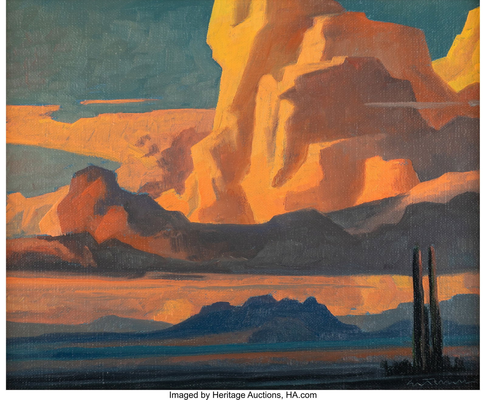 Ed Mell (American, 1942-2024) Storm Arrival Oil: Ed Mell (American, 1942-2024) Storm Arrival Oil on canvaspanel 8 x 10 inches (20.3 x 25.4 cm) Signed lower right: Ed Mell Signed twice, dated,