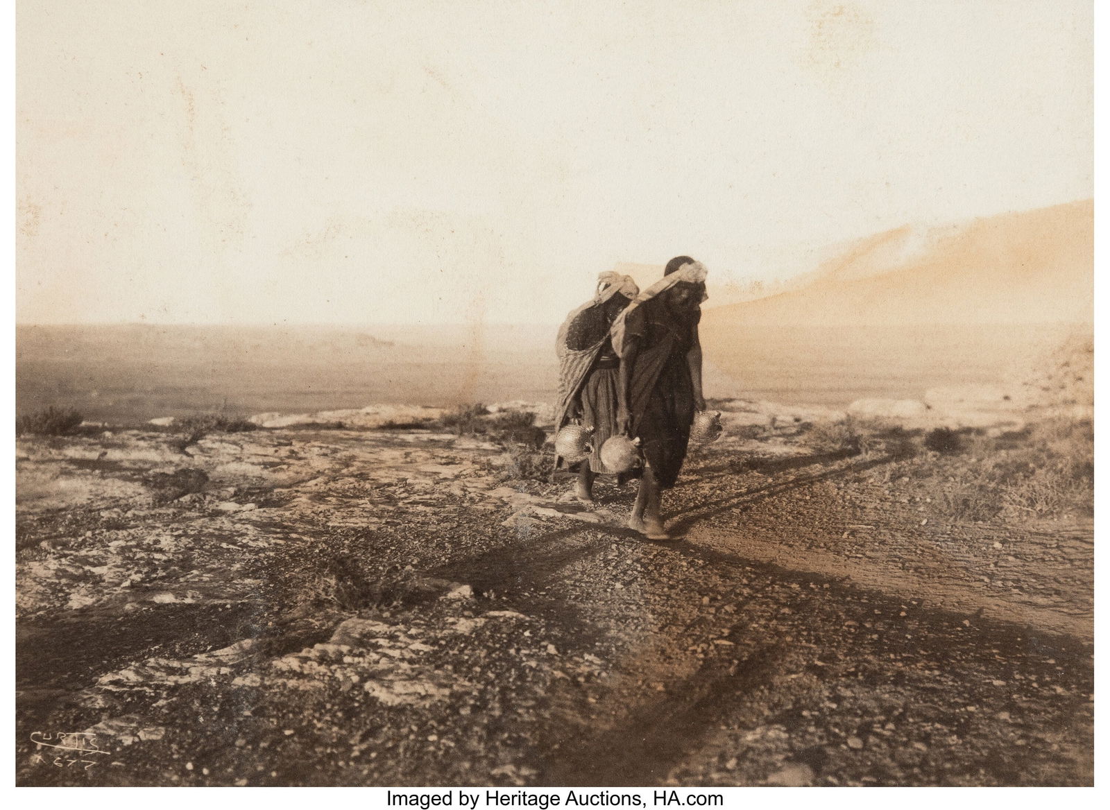 Edward Sheriff Curtis (American, 1868-1952) The: Edward Sheriff Curtis (American, 1868-1952) The Water Carriers, 1921 Platinum print. 5-5/8 x 7-5/8 inches (14.4 x 19.4 cm) (image&rpar