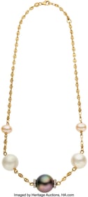 75042: Diamond, South Sea Cultured Pearl, Cultured Pear