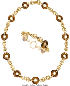 75055: Tiffany & Co. Tiger's-Eye Quartz, Gold Jewelry S