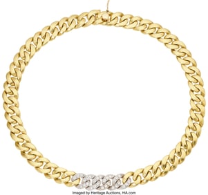 75043: Diamond, Gold Necklace  Stones: Full-cut diamond