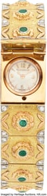 75059: Jaeger LeCoultre Diamond, Emerald, Gold Covered