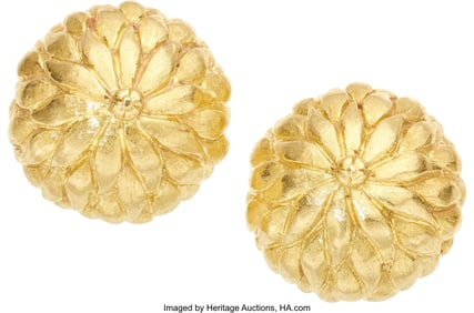 75033: Gold Earrings  Metal: 18k gold Marked: ITALY Wei