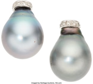 75036: South Sea Cultured Pearl, Diamond, White Gold Ea