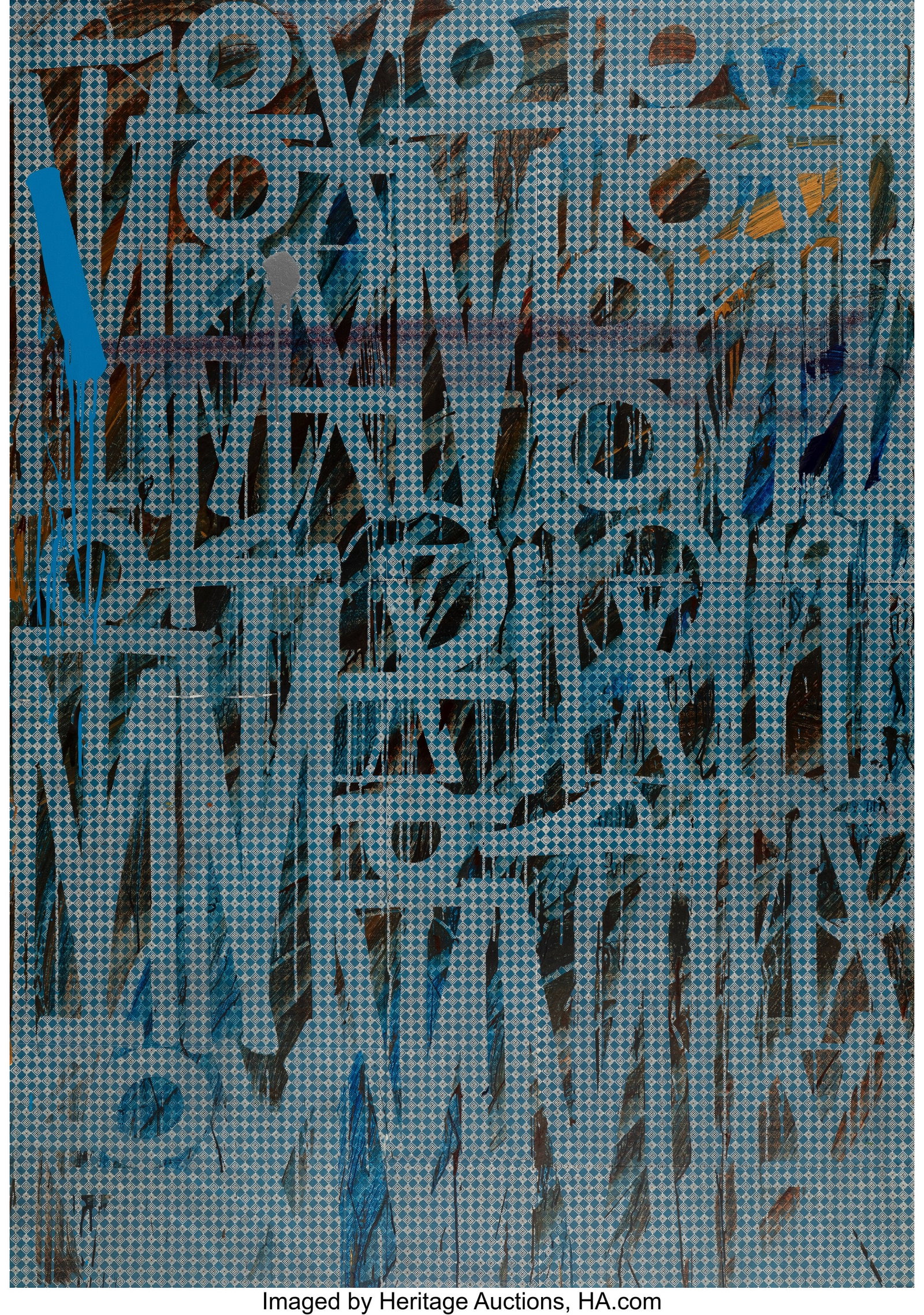 RETNA (b.1979) Untitled Acrylic paper collage on: RETNA (b.1979) Untitled Acrylic paper collage on wooden panel 84 x 60 inches (213.4 x 152.4 cm) Please note that these artworks come directly from RETNA's stud