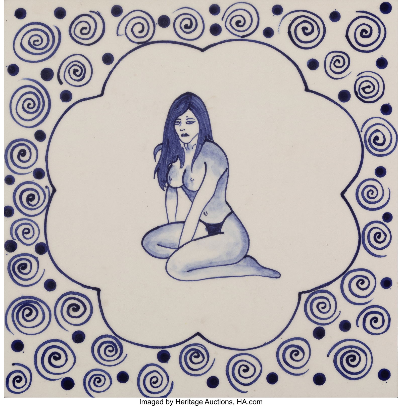 Eduardo Sarabia (b. 1976) Untitled Ceramic tile: Eduardo Sarabia (b. 1976) Untitled Ceramic tile 11 x 11 inches (27.9 x 27.9 cm) Please note that these artworks come directly from RETNA's studio and may exhib