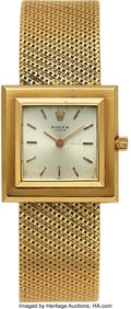 54103&colon; Rolex&comma; 18k Yellow Gold Square Wristwatch  Case&colon; 
