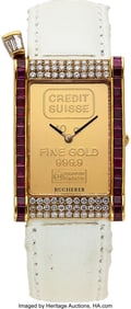 54109&colon; Credit Suisse&comma; 18k Yellow Gold and Ruby Ingot Wa