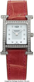 54111&colon; Hermes&comma; Stainless Steel Huere H&comma; Circa 2010's  C