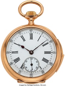 54126&colon; Swiss&comma; Rare Small 34 mm Gold Quarter-Hour Repeat