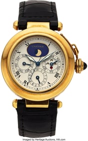 54034&colon; Cartier&comma; 18k Yellow Gold Pasha Perpetual Calenda