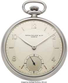 54129&colon; Patek Philippe 18 Jewels Pocket Watch Stainless 
