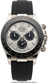 54086&colon; Rolex Daytona Cosmograph 18K White Gold Silver D