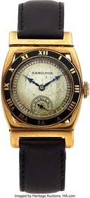 54226: Hamilton 14k Gold Piping Rock Wristwatch, circa