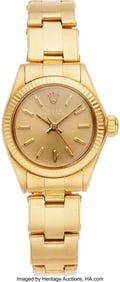 54310: Rolex, 18k Yellow Gold Lady's Oyster Perpetual C