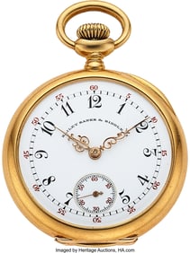 54232: Patek Philippe 18k Yellow Gold Pendant Watch, Ex