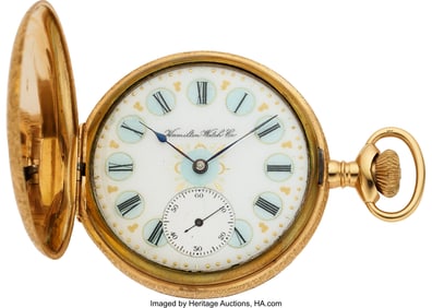 54322: Hamilton 14k Gold Cased 21 Jewel Grade 961, Fanc