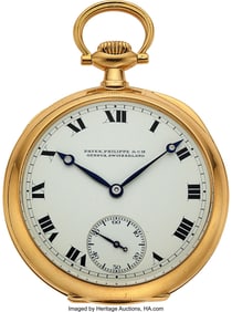 54240: Patek Philippe, 18k Yellow Gold Open-Face for Sh